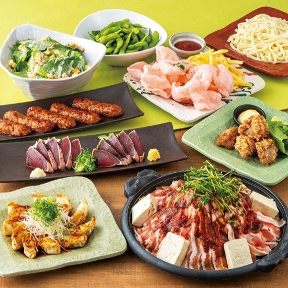 ◆団らんコース◆ピリ辛豚陶板焼き付き♪【全9品2H飲み放題付／3,500円】