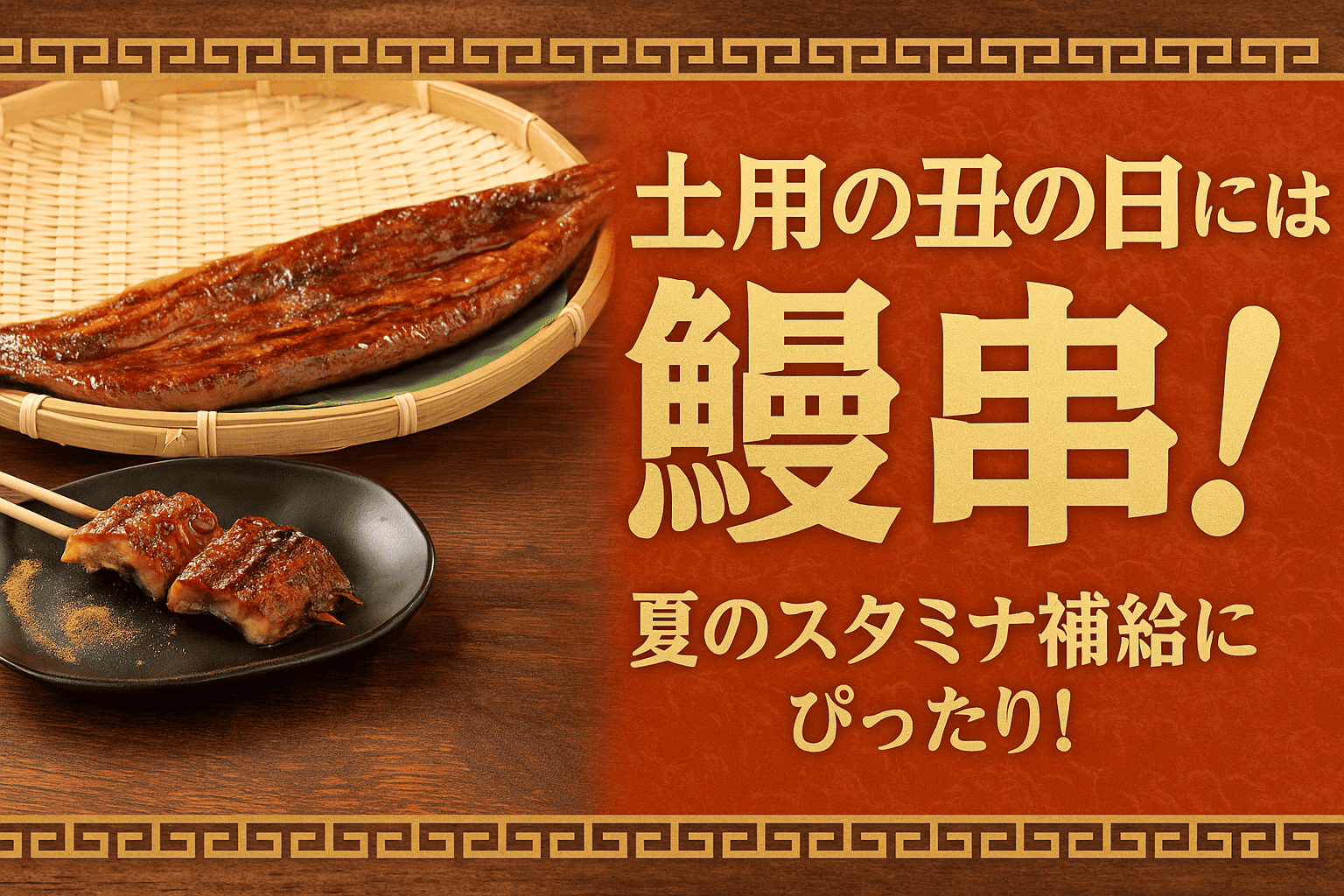 土用の丑の日には「鰻串」！夏のスタミナ補給にぴったり！