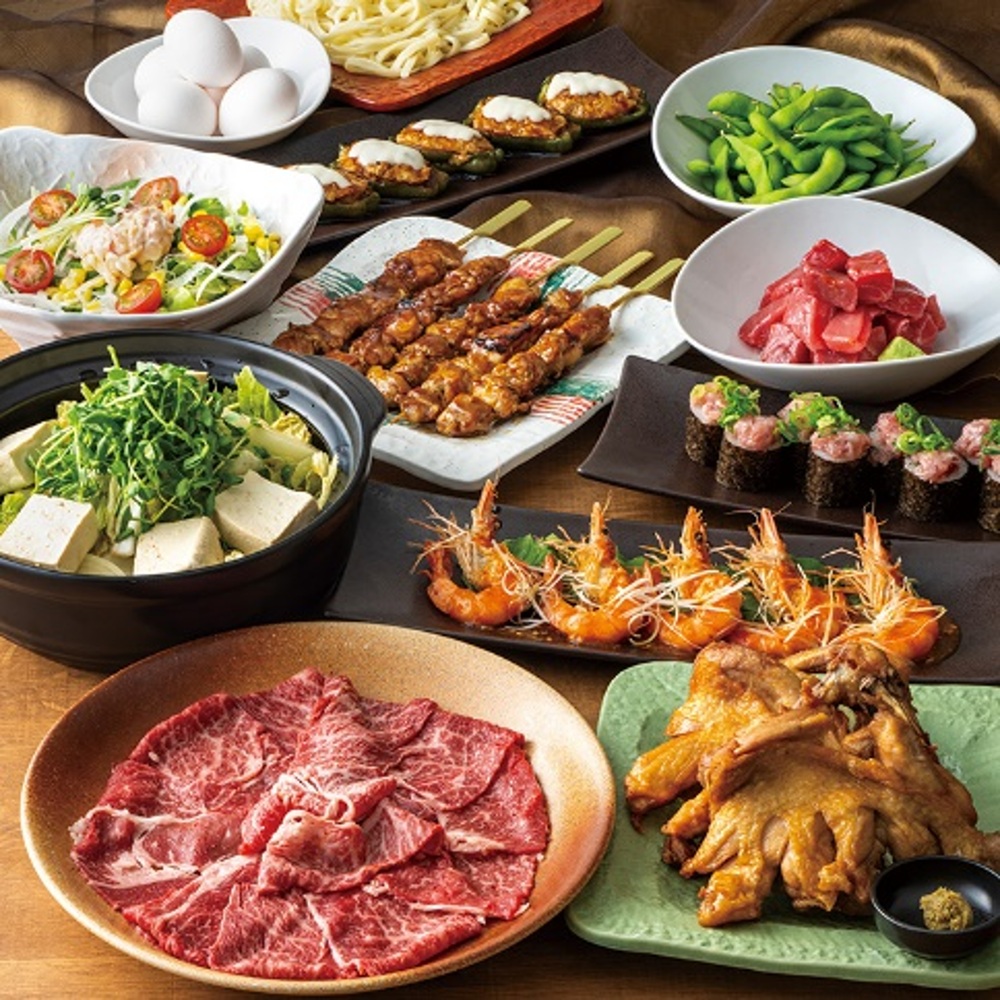 ◇祝コース◇黒毛和牛のすき焼き＆本マグロ【全10品2.5H飲み放題付/5000円】
